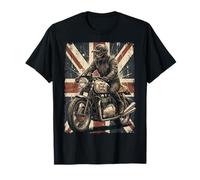 Vintage Union Jack Motorcycle Biker British Cafe Racer Rider Camiseta