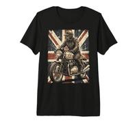 Vintage Union Jack Motorcycle Biker British Cafe Racer Rider Camiseta Premium