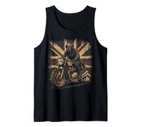 Vintage Union Jack Motorcycle Biker British Cafe Racer Rider Camiseta sin Mangas