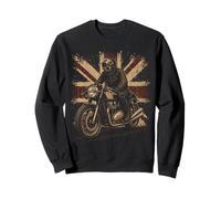 Vintage Union Jack Motorcycle Biker British Cafe Racer Rider Sudadera