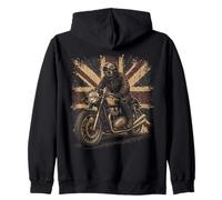 Vintage Union Jack Motorcycle Biker British Cafe Racer Rider Sudadera con Capucha