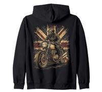 Vintage Union Jack Motorcycle Biker British Cafe Racer Rider Sudadera con Capucha
