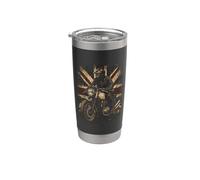 Vintage Union Jack Motorcycle Biker British Cafe Racer Rider Vaso térmico de acero inoxidable de doble pared