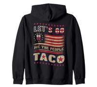 Vintage US Flag Let's Go Taco Patriotic American 4th of July Sudadera con Capucha