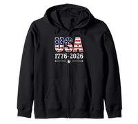 Vintage USA 1776 2026 American Flag 250 Years Patriotic Sudadera con Capucha