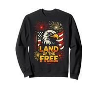 Vintage USA 4 de julio Land Of The Free Retro Flag USA Sudadera