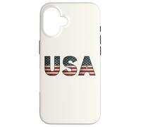 Vintage USA US Flag Patriotic 4th of July America Carcasa para iPhone 16