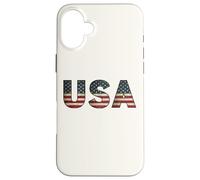 Vintage USA US Flag Patriotic 4th of July America Carcasa para iPhone 16 Plus