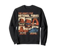 Vintage Utah Mighty Five 5 National Parks Hiking Camping Sudadera