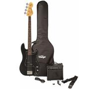 Vintage V40 Coaster Pack Gloss Black Bajo de 4 cuerdas