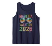Vintage Vacaciones Madeira 2026 Vacay Besties Travel Sisters Camiseta sin Mangas