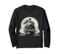 Vintage Vapor Locomotora Ferrocarril Big Boy Engine Manga Larga