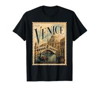 Vintage Venecia Italia Travel Retro Postage Stamp Góndola Camiseta
