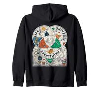 Vintage Venn Diagrama Vida El Universo y Todo - 42 Sudadera con Capucha