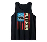 Vintage Veteran Bandera de Estados Unidos Día del Padre Día de los Veteranos Americanos Camiseta sin Mangas