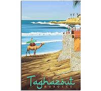 Vintage Viaje Póster Taghazout Morocco Coast Retro Pared Arte Lienzo Póster Arte Imprimir Habitación Decoración Hogar Decoración Sin Marco 30x45cm