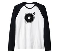 Vintage Vinilo Record Player Summer Vibes Retro Style Camiseta Manga Raglan