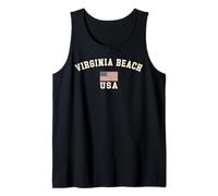 Vintage Virginia Beach USA Bandera Americana Recuerdo Retro Camiseta sin Mangas