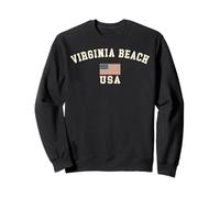 Vintage Virginia Beach USA Bandera Americana Recuerdo Retro Sudadera