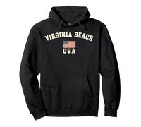 Vintage Virginia Beach USA Bandera Americana Recuerdo Retro Sudadera con Capucha