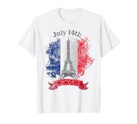 Vintage Vive La France Bastille Day Unidad Francesa Blanco Camiseta