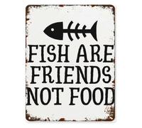 Vintage Wall-Art A Bad Day Fishing Beats A Day Working Humorous Tin Sign for Home Man Cave Billiard Room 8 X 12 in