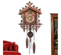 Vintage Wall Clock - Hourly Chimes Decorative Timepiece for Home Bedroom Living Room Study Office | Wooden Battery Operated Retro Design with Silent Sweep Movement, Classic Wall Hanging Clock