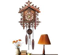 Vintage Wall Clock, Wooden Chime Timepiece, Brown Battery Operated Clock with Hourly Sound, Retro Decorative Clocks, Wooden Wall Clocks with Classic Design, Home Office for Bedroom Living Room