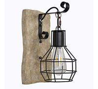 Vintage Wall Light Industrial Wall Lamp Wooden Metal Wall Sconce Retro Flush Mount Wall Lights Wooden Lantern E27 Base for Restaurant, Aisle, Corridor, Entrance, Bar, Cafe, Bedroom, Bedside, Shops,A