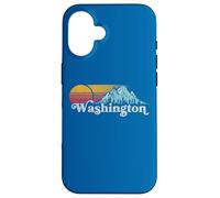 Vintage Washington State Retro Distressed Mountains Graphic Carcasa para iPhone 16