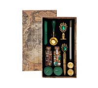 Vintage Wax Seal Stamp Box Set for Wedding Invitation with Hot Embossing Wax Beads And Metal Seal Gift Box