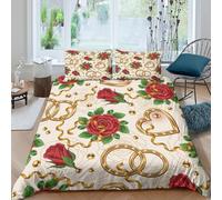 Vintage Wedding Funda Edredon Microfibra Juego de Ropa de Cama de 2 Piezas Impresión 3D Cierre de Vintage Wedding diseño Funda de Edredón Funda de Almohada a Juego Transpirable for Ancianos