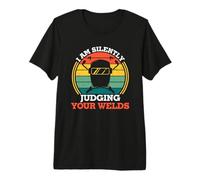 Vintage Welder I Am Silently Judging Your Welders Camiseta Premium