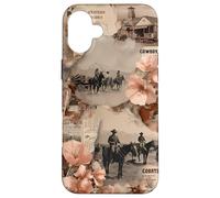Vintage Western Cowgirl Rodeo Rústico Collage Art Carcasa para iPhone 16 Plus