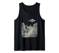 Vintage Western UFO Cowboy Alien Encuentro Retro Country Camiseta sin Mangas