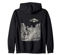 Vintage Western UFO Cowboy Alien Encuentro Retro Country Sudadera con Capucha