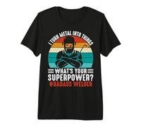 Vintage What's Your Superpower Welder Funny Welders Welding Camiseta Premium