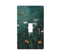 Vintage Wildflowers Meadow Aesthetic Dark Academia - Cubierta decorativa para interruptor de luz, 1 interruptor, placa de pared para cocina, granja, dormitorio, baño, decoración artística