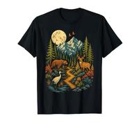 Vintage Wildlife Animal Graphic Retro Forest Nature for Men Camiseta