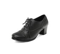 Vintage Wingtip Oxfords Tacones for Mujer Brogues Tacón Medio Grueso con Cordones Oxford Bombas Tacones de Bloque Mocasines clásicos Brock(A,36)