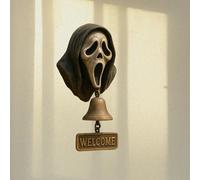 Vintage Witch Doorbell - Cast Iron Halloween Protection Door Hangers Bell with Witch on Broom for for Front Doors, Porch, Home and Wall Decor (#13)
