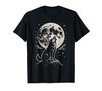 Vintage Wolf Howling At The Moon Wildlife Wolf Camiseta