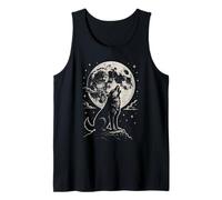 Vintage Wolf Howling At The Moon Wildlife Wolf Camiseta sin Mangas