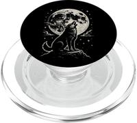 Vintage Wolf Howling At The Moon Wildlife Wolf PopSockets PopGrip para MagSafe