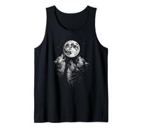 Vintage Wolf Howling At The Moon Wildlife Wolves Camiseta sin Mangas