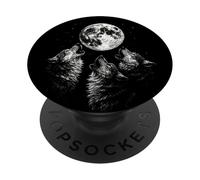 Vintage Wolf Howling At The Moon Wildlife Wolves PopSockets PopGrip Adhesivo
