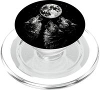 Vintage Wolf Howling At The Moon Wildlife Wolves PopSockets PopGrip para MagSafe