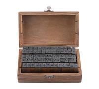 Vintage Wood Alphabet Letter Rubber Stamps Small Wooden Box Set for DIY Crafts Scrapbooking Photo Album