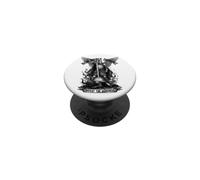 Vintage Woodcut Templario Knight Derrota Oscuridad Fe Espada PopSockets PopGrip Adhesivo