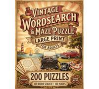 Vintage Word search and Maze Puzzle Book For Adults: Large Print | 200 Relaxing Brain Games for Stress Relief, Relaxation and Focus, Brain Games for ... Strain | Giant and Fun Word Find for Adults